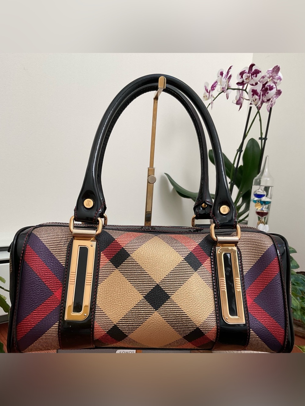 Daks London Patent Leather Satchel Bag
